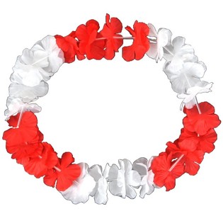Colares Havaianos Vermelho/Branco (50 un.)