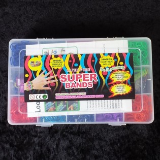 2.600 Super Bands / El&aacute;sticos Loom em caixa grande (Pack de 6)