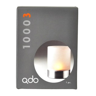 QDO - Suporte de Vela Hurricane Inox / Vidro Fosco (1 un.)