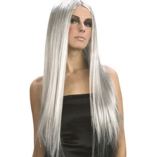 Peruca Comprida de Cabelo Cinzento (1 un.)