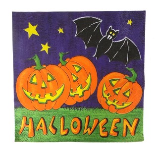 Conjunto de 20 Guardanapos - Modelo: Halloween (6 conjuntos)