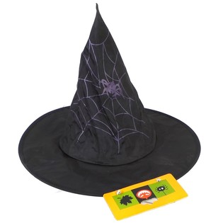 Chapéu de bruxa com teia de aranha para crianças (6 un.)