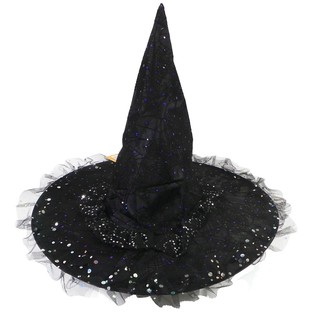 CHAP&Eacute;U DE BRUXA DE LUXO COM FRANJAS E LANTEJOULAS (6 un.)