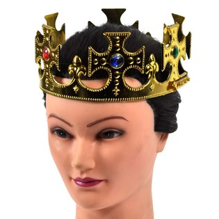Coroa de Rei Dourada - Modelo Cruz (12 unid.)