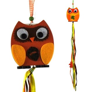 PENDURADOR DECORATIVO - MODELO: CORUJA DE MADEIRA (8 un.)