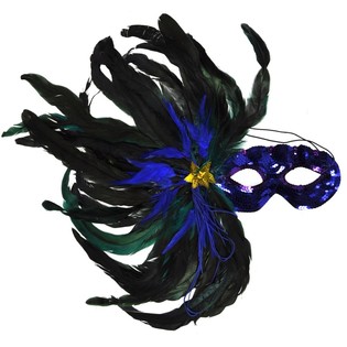 M&aacute;scara de olhos com penas - Modelo 6 (4 unid.)