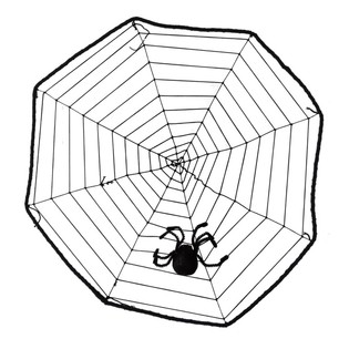 TEIA DE ARANHA DECORATIVA GRANDE COM ARANHA (8 un.)