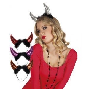 Diadema de Diabo com Purpurinas (6 unid.)