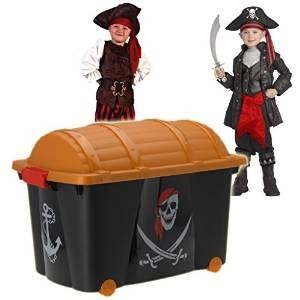 Ba&uacute; de brinquedos pirata grande | 60L com rodas