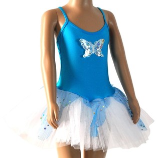 TUTU AZUL/BRANCO PARA CRIAN AS - TAMANHO 6