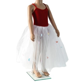 Vestido Vermelho e Branco para Crian&ccedil;as - Tamanho 8