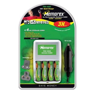 MEMOREX PRO 9660 - Carregador + 4x Pilhas AA Recarreg veis (1 un.)