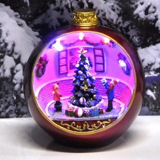 Ornamento de Natal de Luxo com Luz e Som
