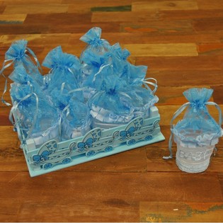 Caixa Decorativa com 12 Embalagens de Oferta - Azul