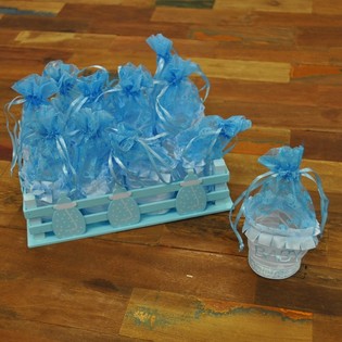 Caixa Decorativa com 12 Embalagens de Presente - Azul