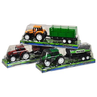 Trator de brinquedo com reboque em blister 21 cm (6 un.)