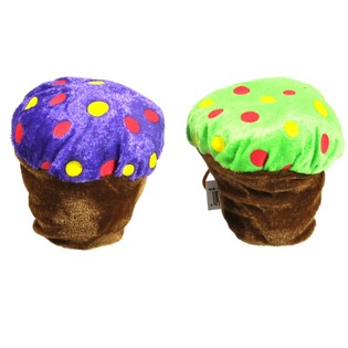 Cupcake de pel&uacute;cia colorido 10 cm (24 un.)