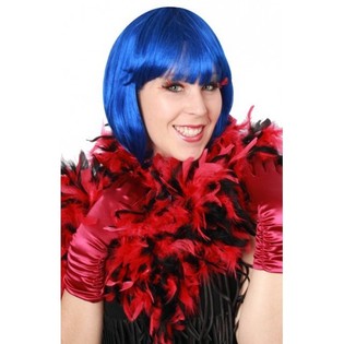 Boa de Penas Vermelho e Preto 180 cm (6 un.)