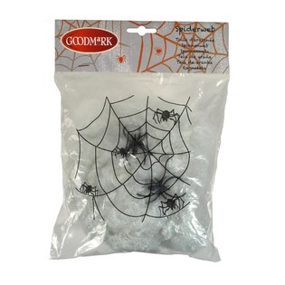 Teia de Aranha Decorativa de Halloween com 2 Aranhas (4 un.)