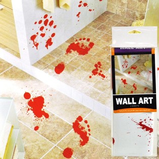 Autocolantes de Parede Pegadas de Sangue Halloween (2 un.)