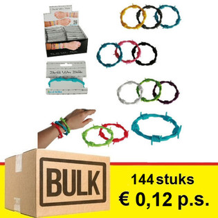 ***OFERTA BULK*** PULSEIRAS DE ARAME FARPADO EM EXPOSITOR (144 unid.)