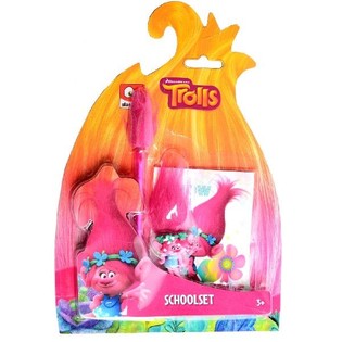 CONJUNTO DE ESCRITA TROLLS SLAMMER 3 PE&Ccedil;AS (12 un.)