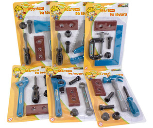 Conjunto de ferramentas para crian&ccedil;as em cart&atilde;o (48 un.)