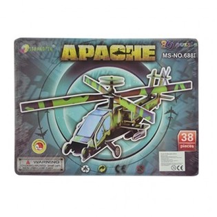 Puzzle 3D Grande &ndash; Helic&oacute;ptero Apache (3 un.)