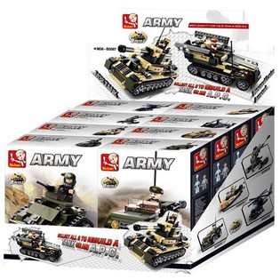 Sluban Tanque Militar ou APC 8 em 1 M38-B0587 (1 Display / 8 unidades)