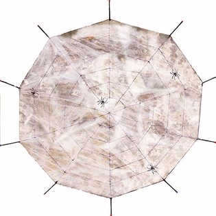 Teia de aranha grande com 4 aranhas (12 unid.)