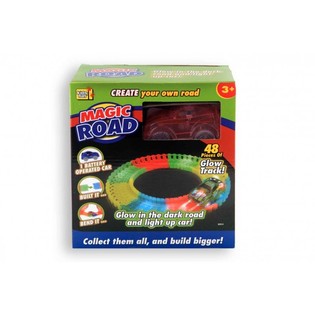 PISTA M&Aacute;GICA COM CARRO GLOW IN THE DARK, 48 Pe&ccedil;as (2 un.)