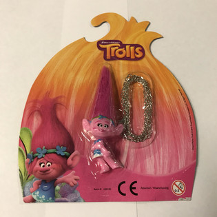 Figura Trolls com corrente em cart&atilde;o (12 un.)