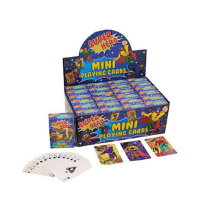 MINI CARTAS DE JOGAR &ndash; MODELO: SUPER-HER&Oacute;IS EM EXPOSITOR (24 un.)