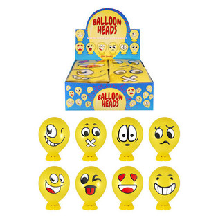 Cabe&ccedil;as de Bal&atilde;o Smileys com Suporte &ndash; Expositor de 240 un.
