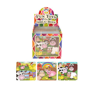 Mini Puzzles Animais da Quinta 13 x 12 cm em Expositor (108 un.)