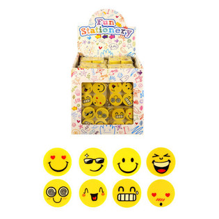 MODELO DE BORRACHAS: CONJUNTO DE 4 BORRACHAS SMILEY EM EXPOSITOR (120 un.)