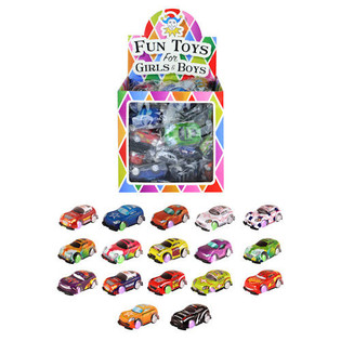 Mini Carros de Fric&ccedil;&atilde;o "Pull Back" em Expositor (48 unid.)