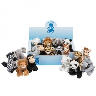ANIMAIS DE ZOO EM PELUCHE EM EXPOSITOR (18 unid.)