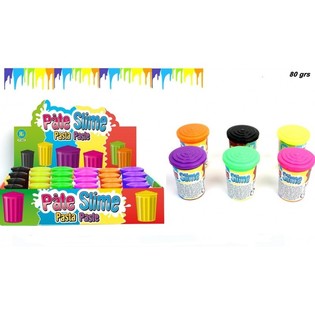 SLIME COLORIDO EM BARRIL (80 GRAMAS) EM EXPOSITOR (24 un.)