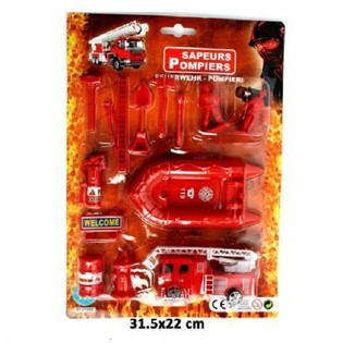 Carro de Bombeiros Pull Back + Set de Brinquedo Completo (24 un.)