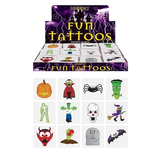 Tatuagens Fun &ndash; Modelo Halloween (48 pacotes x 12 unid.)