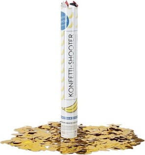 Canh&atilde;o de confetis Banana &ndash; Cor: amarelo - 40 cm - party popper (10 un.)
