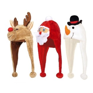 GORROS DE NATAL DE LUXO COM FIGURAS: PAI NATAL, BONECO DE NEVE E RENA (24 un.)