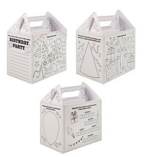 Caixa de Menu &ndash; Happy Birthday &ndash; Para Colorir - 14 x 9,5 x 18 cm (24 un.)