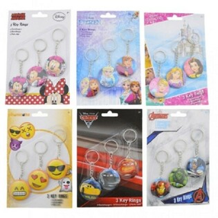 MIX Porta-chaves DISNEY 3 Unidades em Cart&atilde;o (24 Cart&otilde;es x 3 un)