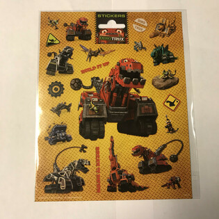 Folhas de autocolantes Dinotrux grandes, 20x16 cm (10 un.)