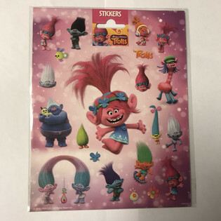 FOLHAS DE AUTOCOLANTES TROLLS GRANDES, 20x16 cm (10 un.)