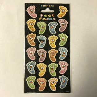AUTOCOLANTES: Vrolijke Voeten / Feet Faces, 20 x 10 cm (10 unid.)