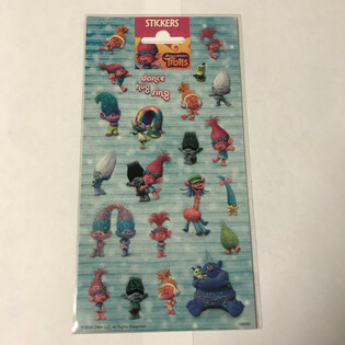 Folha de Autocolantes: TROLLS, 20 x 10 cm (10 un.)