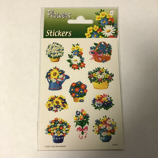 Folha de Autocolantes: Flores, 16 x 9 cm (10 uni.)